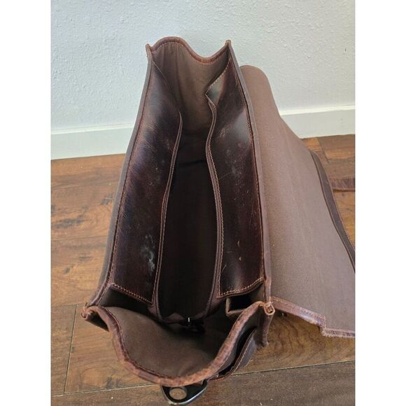 Levinson Leather Goods X-Large Stone Buffalo Leather Briefcase - Picture 7 of 11